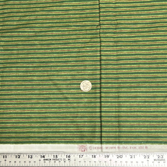 Green and red striped fabric by Debbie Mum￼
