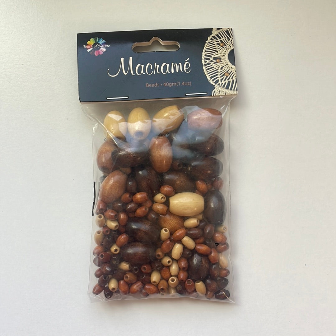 Macrame Wooden Bead Pack (1.4oz)