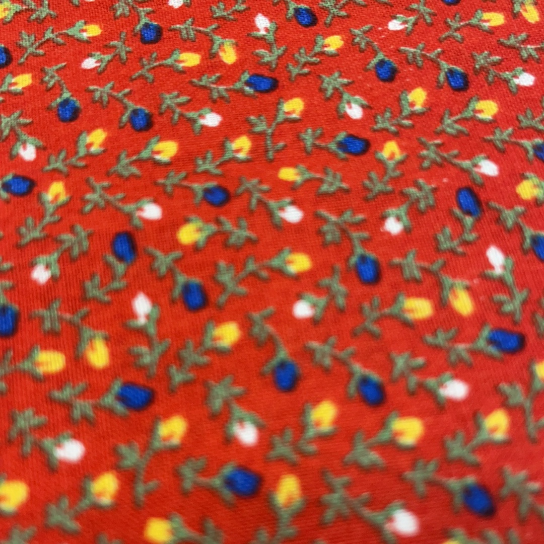 Allover Red Floral Fabric