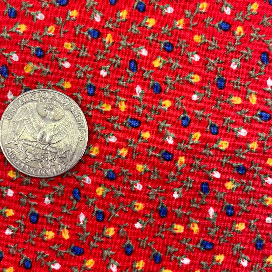 Allover Red Floral Fabric