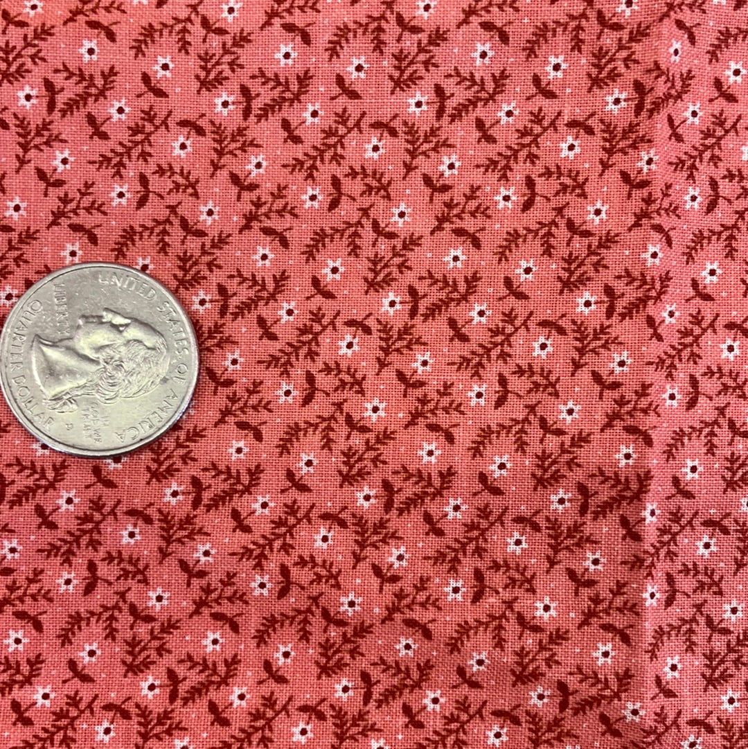 Red Mini Floral Fabric- Cranston Print Works